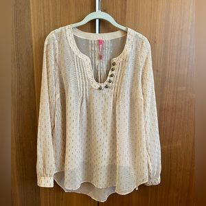 PLENTY BY TRACY REESE (ANTHROPOLOGIE) OPEN PLACKET SHIRT, MEDIUM